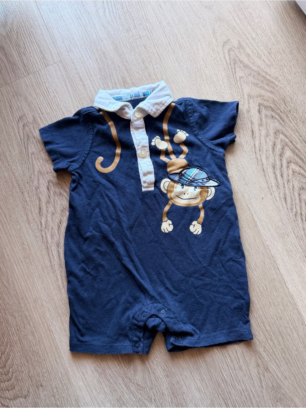 The Children’s Place Baby Boy Monkey Romper – Size 6–9 Months